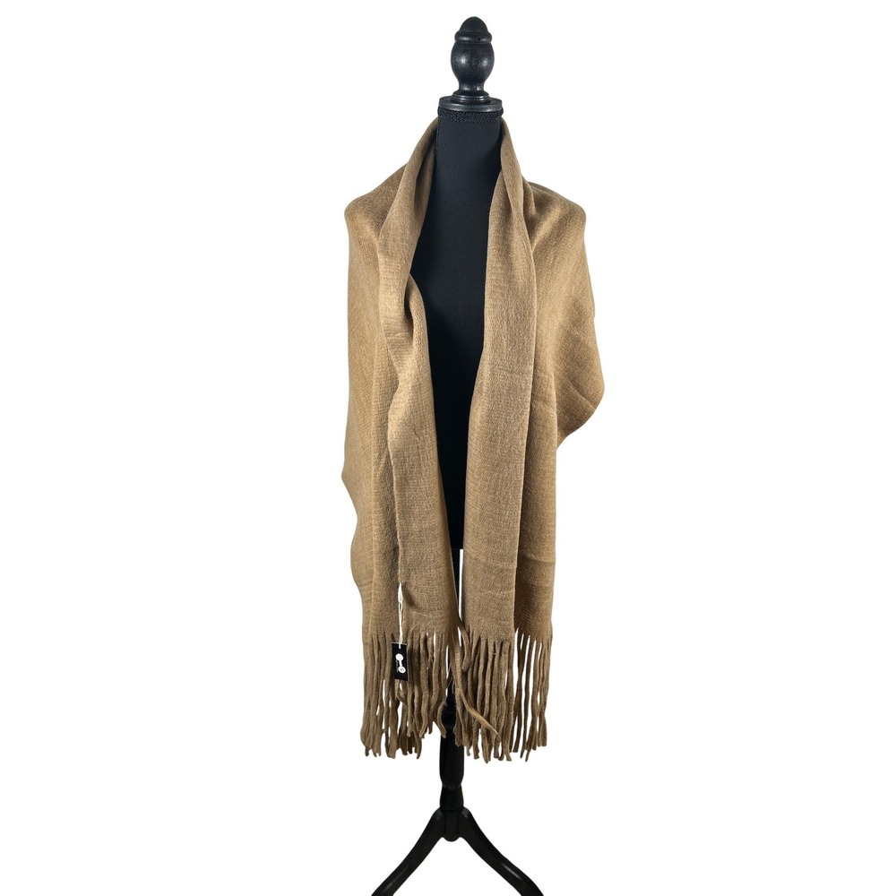 TPO The Place Occasion Women's Tan Fringe Scarf Shawl Wrap‎ One Size Pashmina